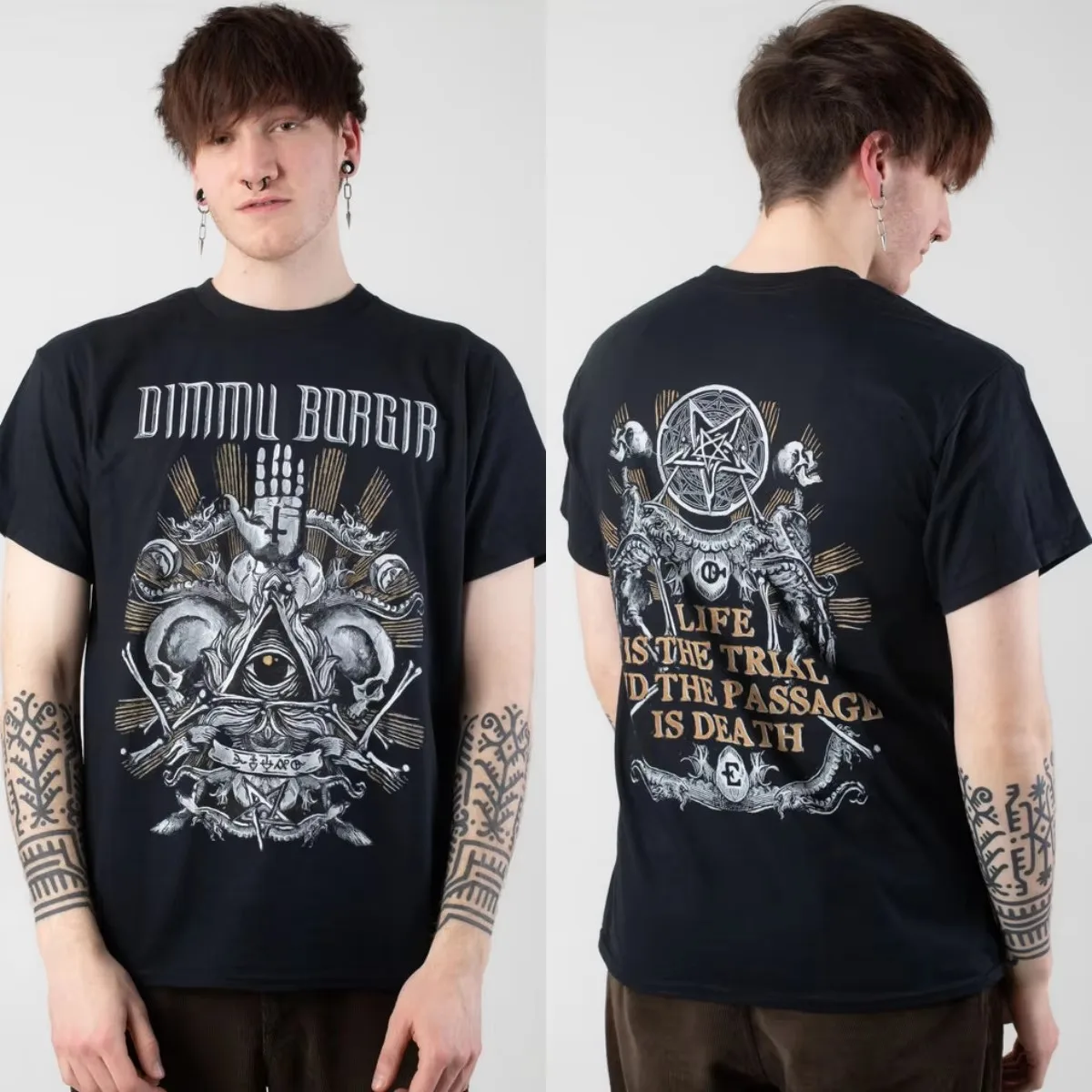 Life Is The Trial Dimmu Borgir Band Graphic T-Shirt Cotton Men Women Streetwear Tee