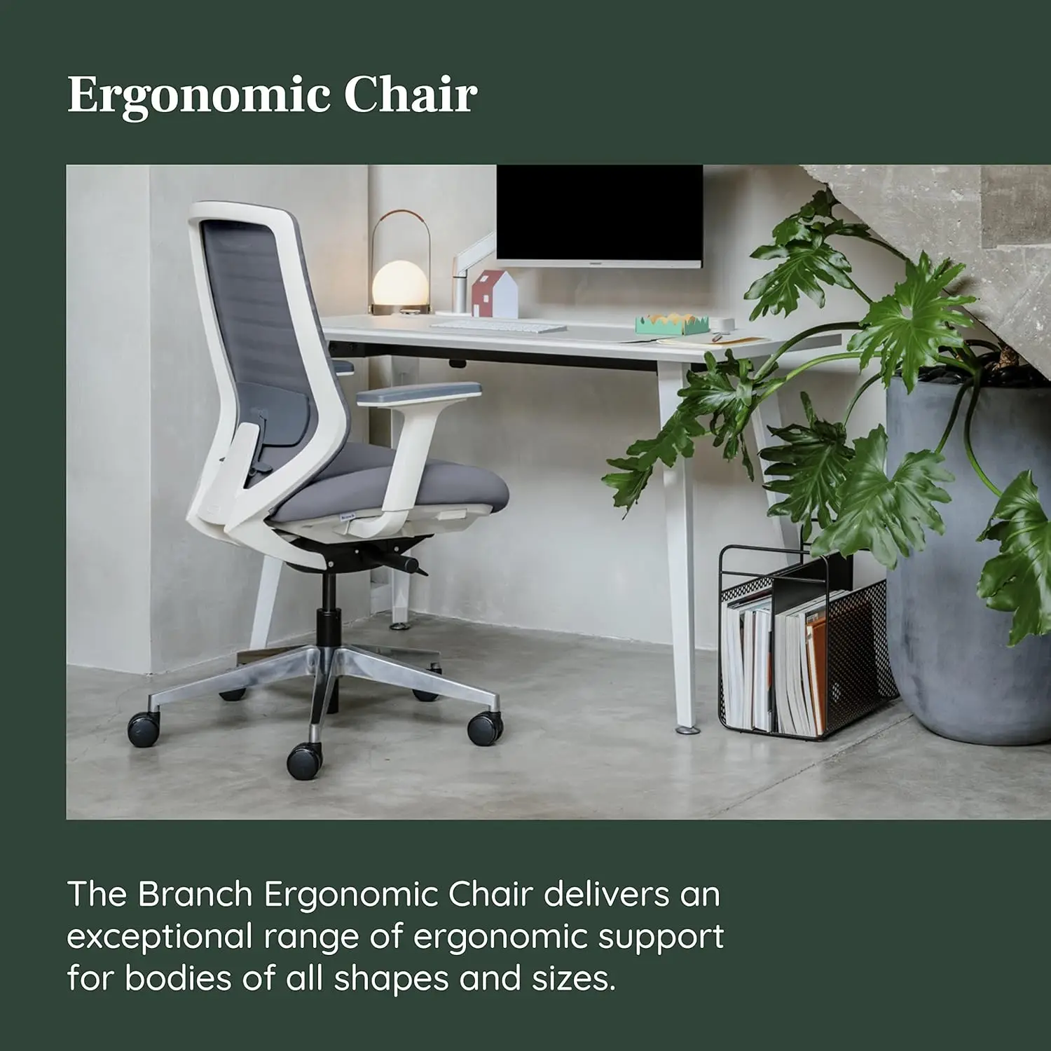 Ergonomic Chair - A Versatile Desk Chair with Adjustable Lumbar Support, Breathable Mesh Backrest, and Smooth Wheels