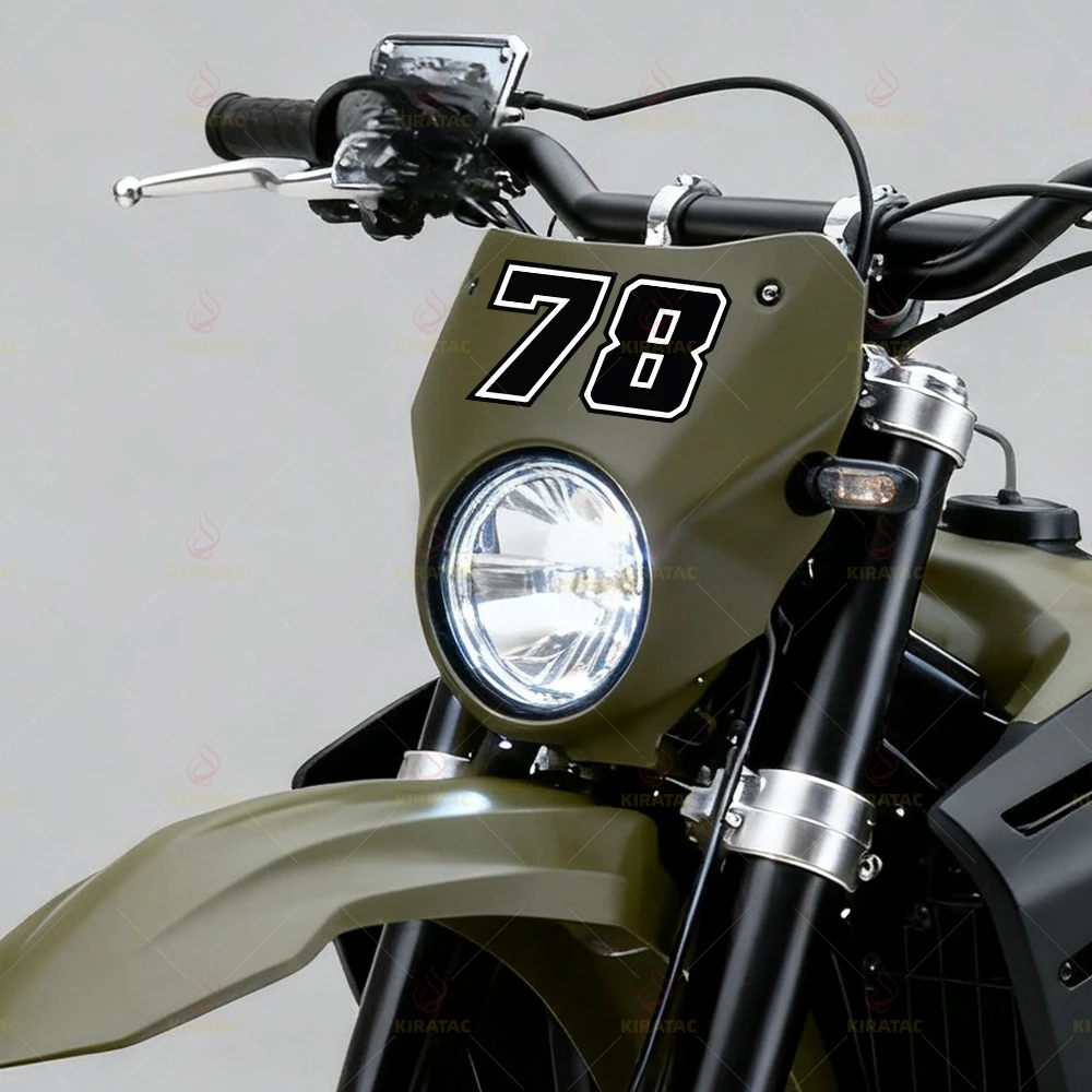 1Pc Black Motorcycle Number 0‑9 Stickers, Waterproof Universal Vinyl Decals for Fuel Tank Fairing Fender Scooter Car Body