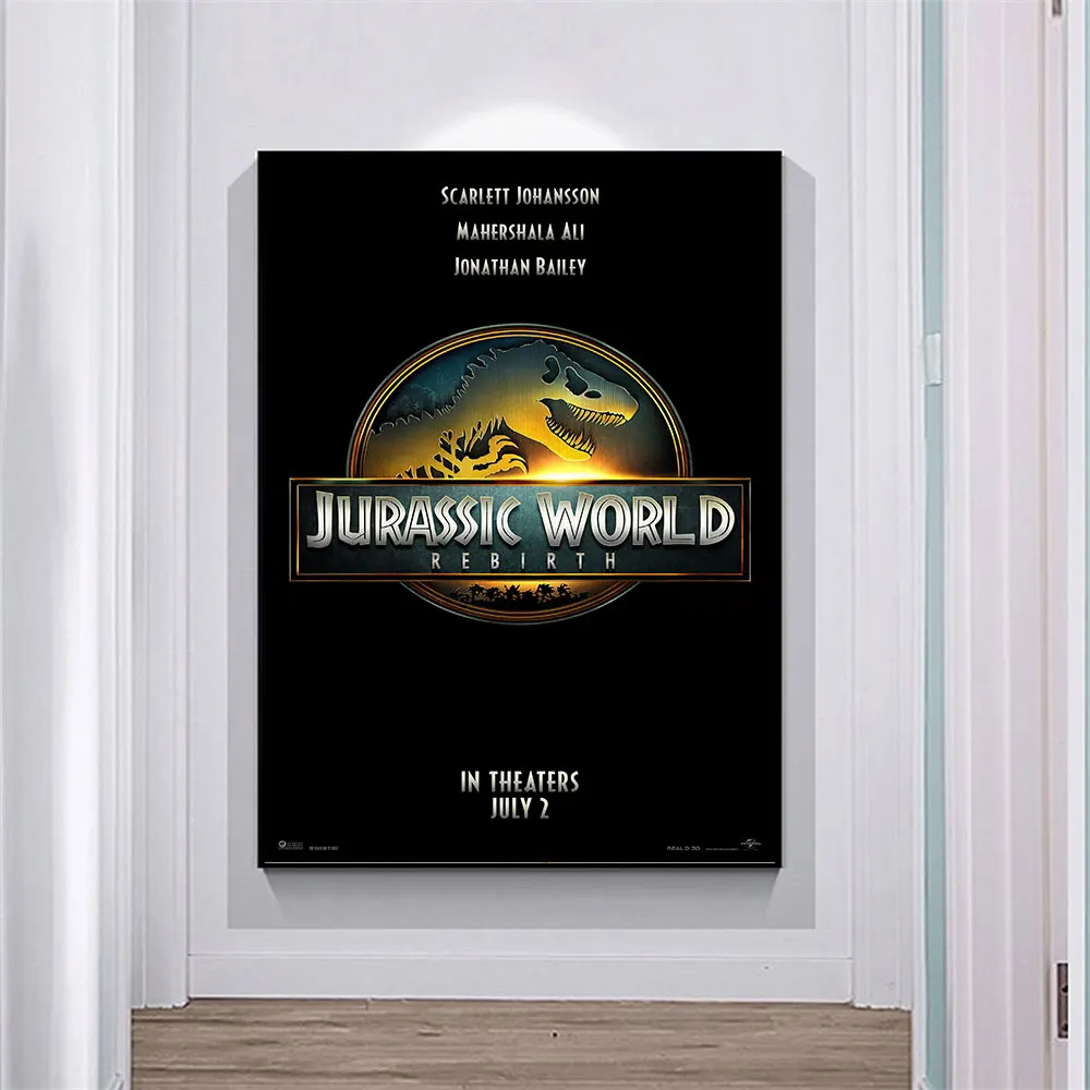 العالم الجوراسي ولادة جديدة 2025 الفيلم المشارك يطبع حائط لوح رسم ديكور فني فيلم صورة ديكور المنزل لغرفة المعيشة #3