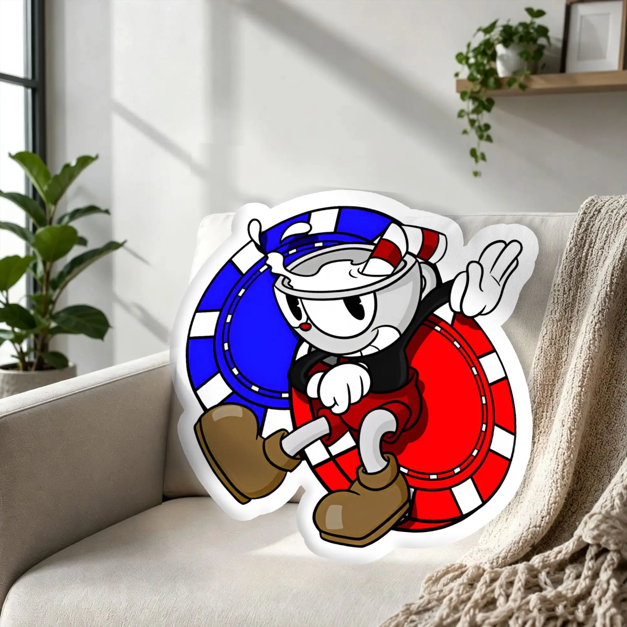 Custom C-Cupheades Cartoon Hot Pillow Double Sided Japan Comic Cushions Personalized Plush Pillows for Living Room