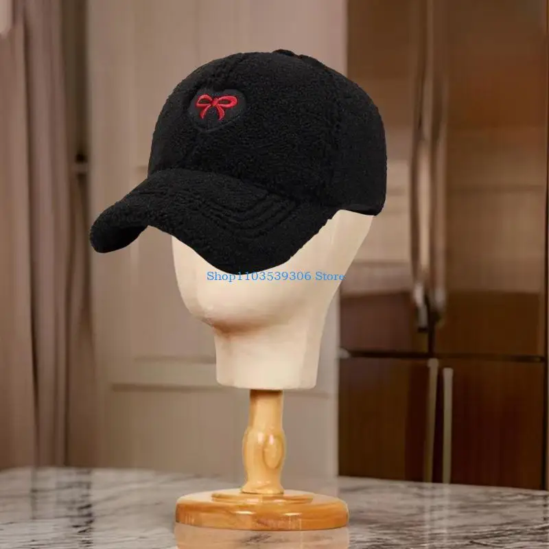 400A ปัก Bowknot เบสบอลหมวก Unisex Vintage หมวกกีฬา Headwear แบบปรับได้ Idol อุปกรณ์กิจกรรมกลางแจ้ง