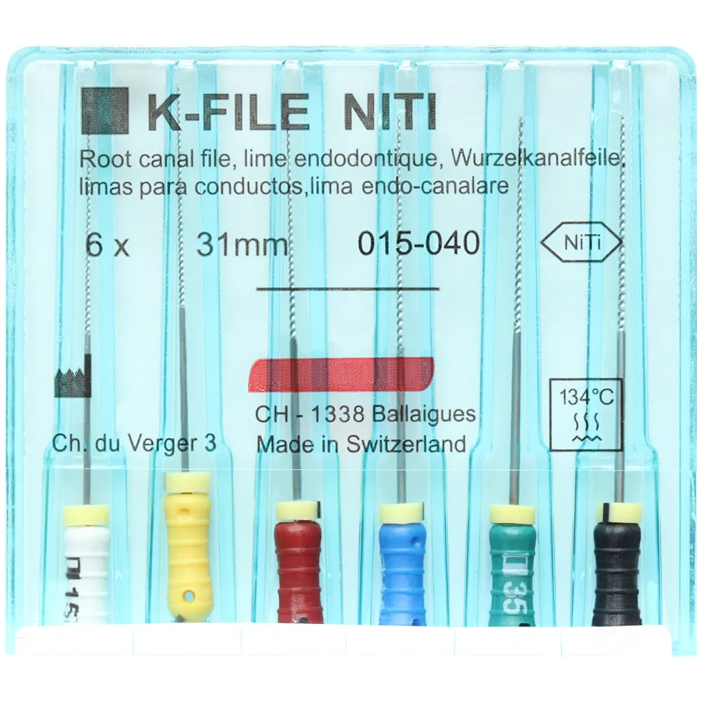 6pcs/Pack 21/25mm Dental K-FILE NiTi Flexible Endo Root Canal K Files Hand Use Endodontic Nickel Titanium Dentistry Products