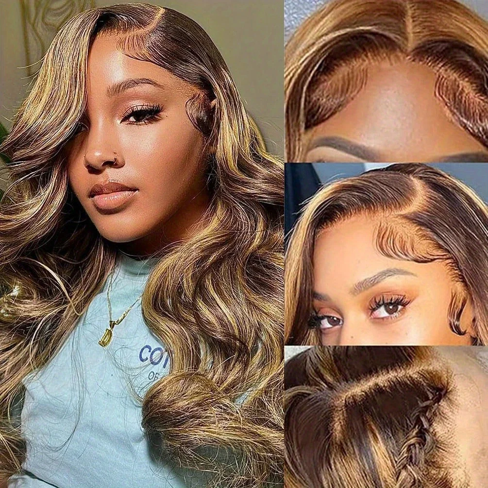 

Highlight 13x4 13x6 Lace Frontal Wig Human Hair Highlight Wig Human Hair 180% Density Highligh Ombre Body Wave Human Hair Wigs