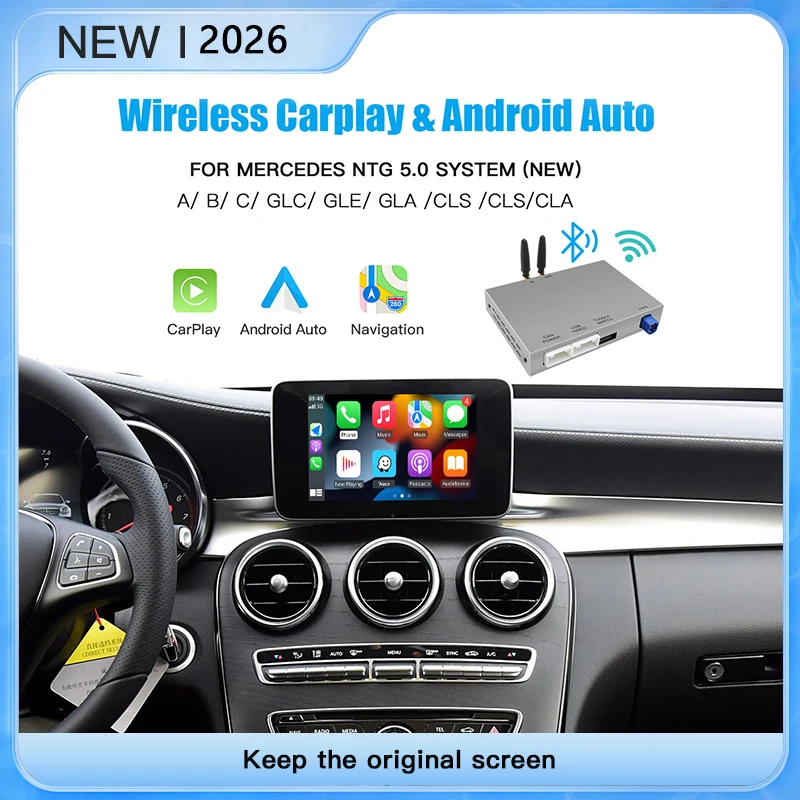 Drahtlose CarPlay Android Auto Passt Für Mercedes A B C CL S CLA CLS KLASSE GLA GLS GLC GLE V250 V260 DB11 Sprinter NTG5.0