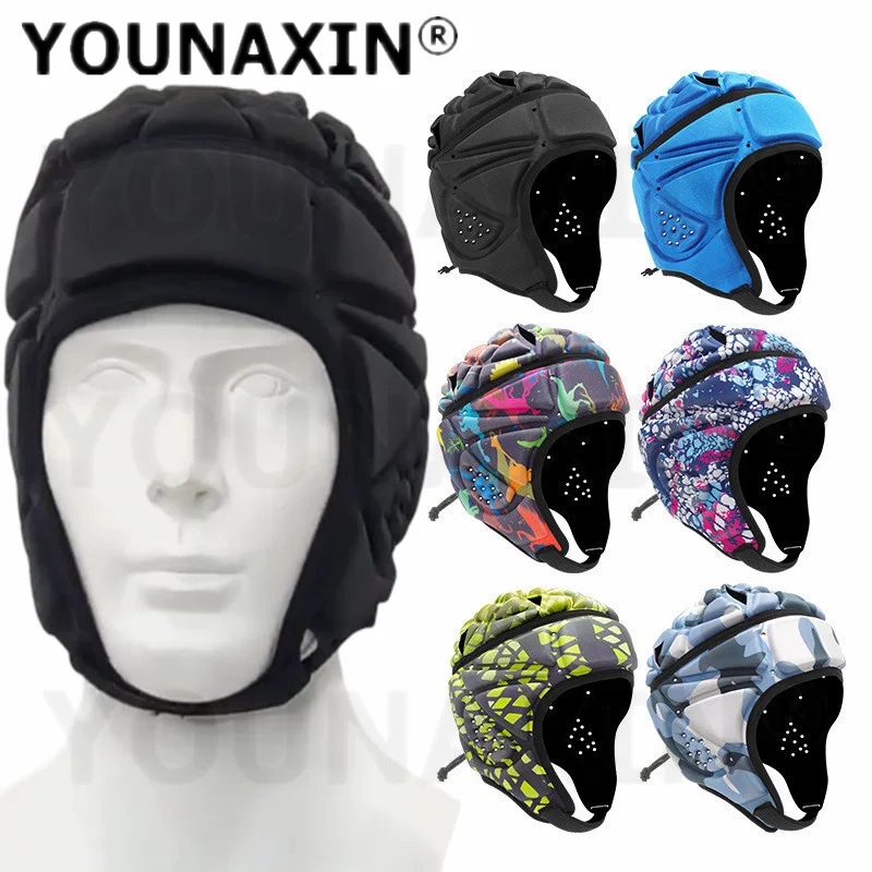 Unisex EVA Rugby Safe Helmet Headguard Soccer Cap Head Protector Guard Protective Helmet For Kids Youth Football Camping S M L