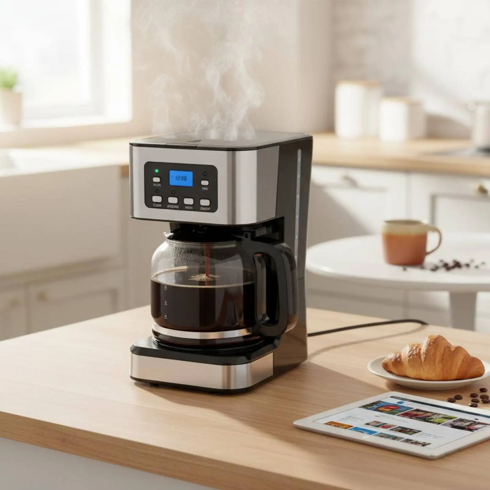 Automatic Pour-over Coffee Machine 24-Hour Timer Programmable Coffee Machine Kitchen Appliance Keep Warm 950W High Power