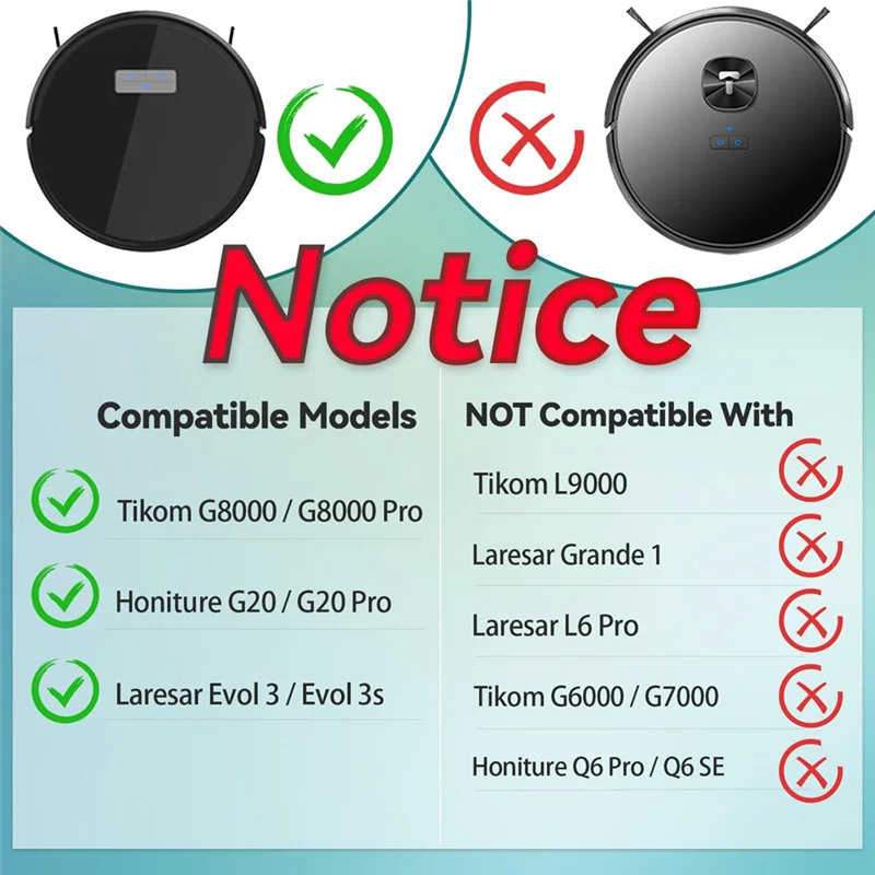 Замена, совместимая с роботом-пылесосом Tikom G8000, G8000 Pro, Honiture G20, G20 Pro, Laresar Evol 3,