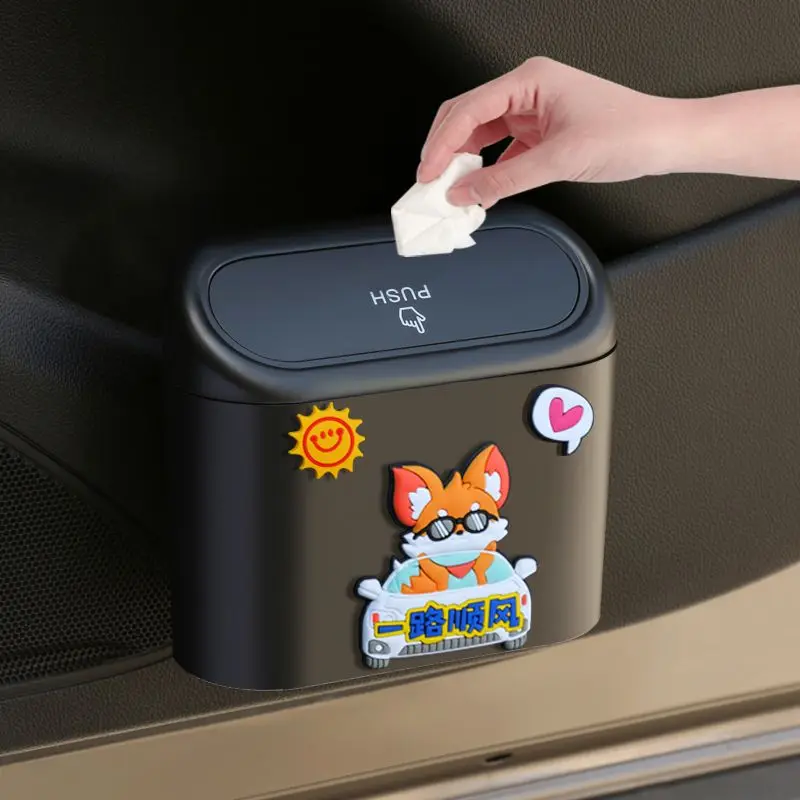 

Car Trash Can, Door-mounted Storage Bucket, Cartoon Multi-functional Front Row Storage, in-car Storage Bucket, Creative Supplies