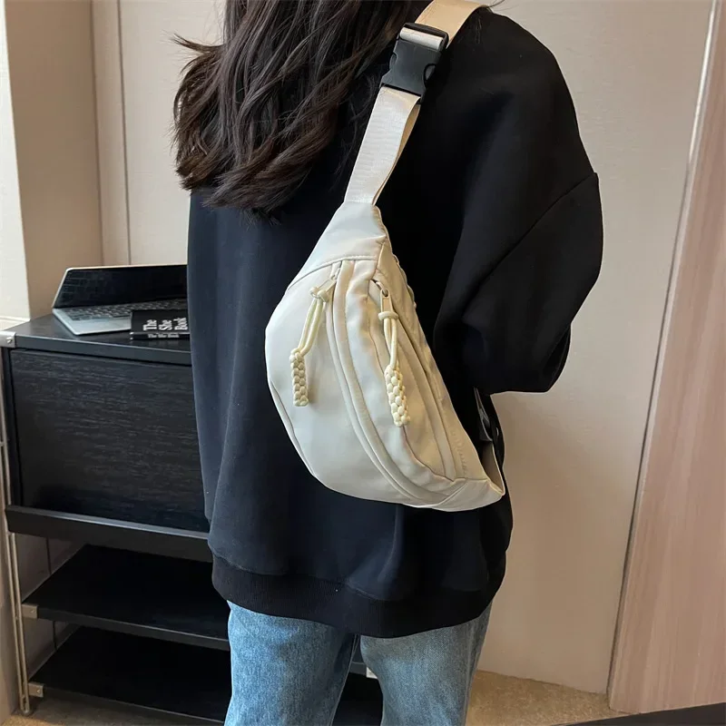 Chest Bags Banana Bag for Women Sling Crossbody Waist Pack Canvas Running Waist Bag Casual Fanny Packs Sport Half Moon Belt Bag