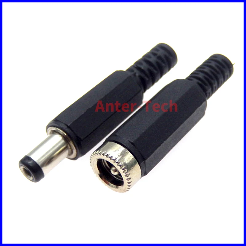 10PCS 24V 12V 3A Plastic Male Plugs + Female Socket Panel Mount Jack 5.5x2.1mm DC Power Connector Electrical Supplies 5.5*2.5