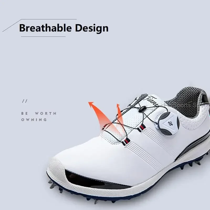 1 para nowe buty golfowe profesjonalne męskie wodoodporne buty sportowe gałka klamra szkolenia Sneaker człowiek antypoślizgowe buty paznokci trenerzy