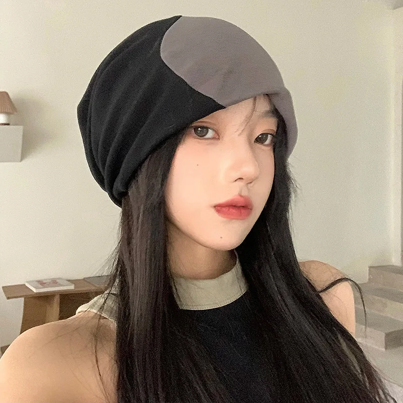 

2022 Winter Hats for Women Beanies patchwork cotton pullover cap Cool Hat Girls Autumn Female Beanie Warm Bonnet Cap Wholesale