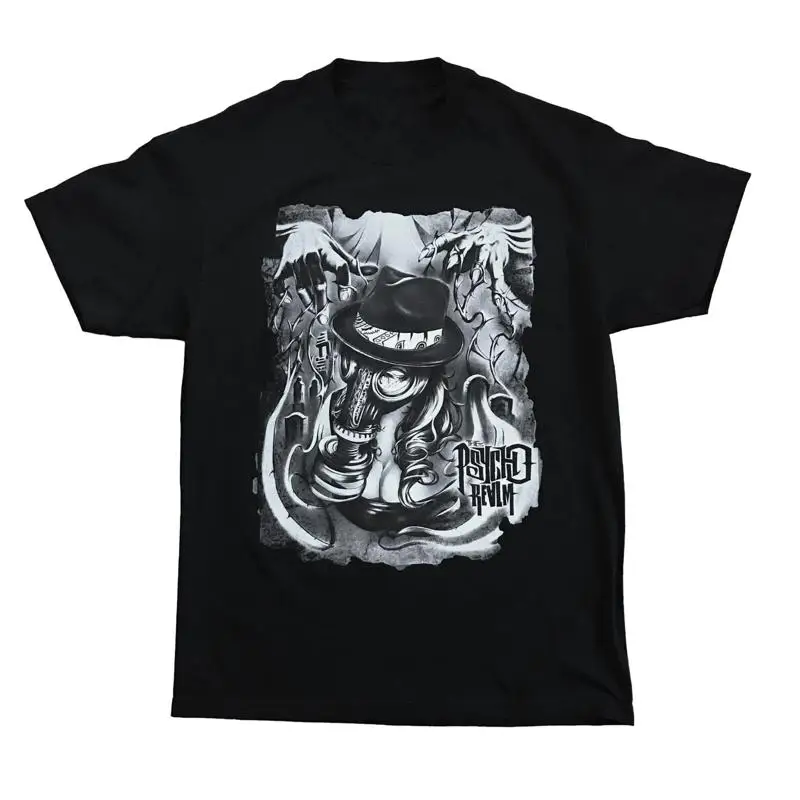 

Vtg Psycho Realm Band Tour Хлопковая черная футболка в полный размер