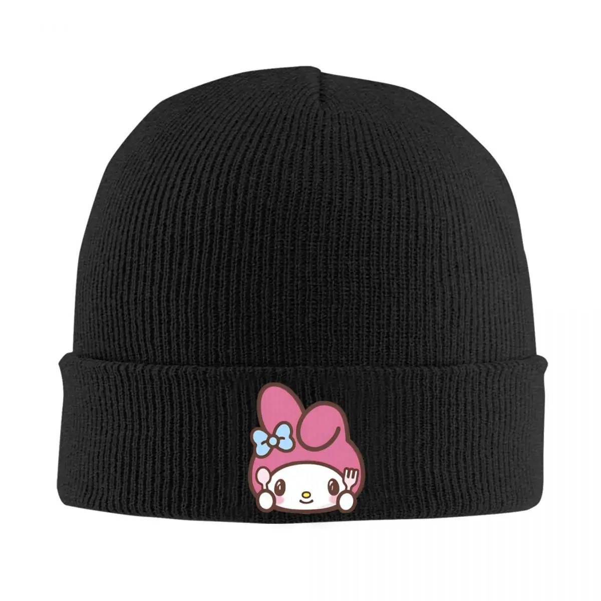 My Melody Eating Cute Cartoon Knitted Hats Autumn Winter Beanies Ski Japan Anime My Melo Cap Men Women Acrylic Hot Sale Skullcap