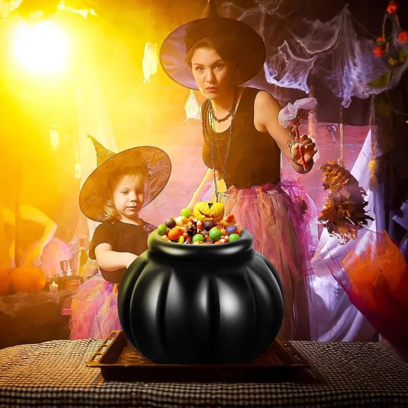 Halloween Decorative Ice Bowl Witch's Cauldron Inflatable Ice Bucket Atomizer Holiday Party Props Yard Ornaments Children Toys