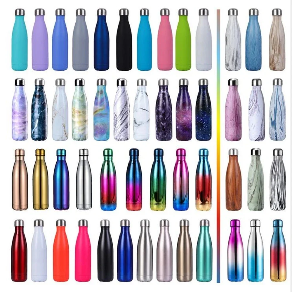 LMHBJY 500/1000ml Double-Wall Insulated Vacuum Flask Stainless Steel Water Bottle Cola Water Beer Thermos for Sport Bottle