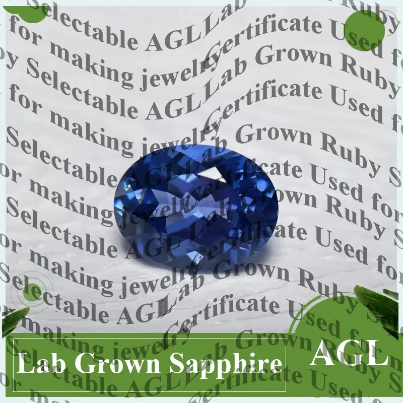 

Lab Grown Sapphire Oval Cornflower Blue for Jewelry Making Necklace Ring Craft Supplies Gemstone Loose Stone Certified Lab