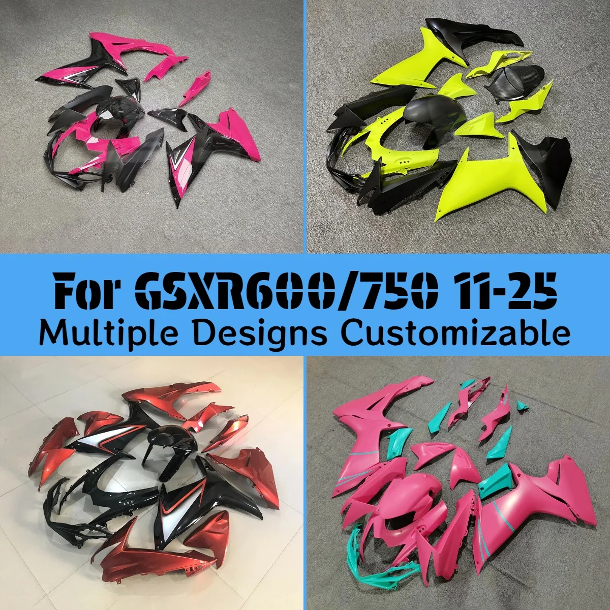 

High Quality Fairing Kit GSXR 600 750 2011-2025 ABS Plastic Motorcycle Aftermarket Fairings for GSXR600/750 11-25