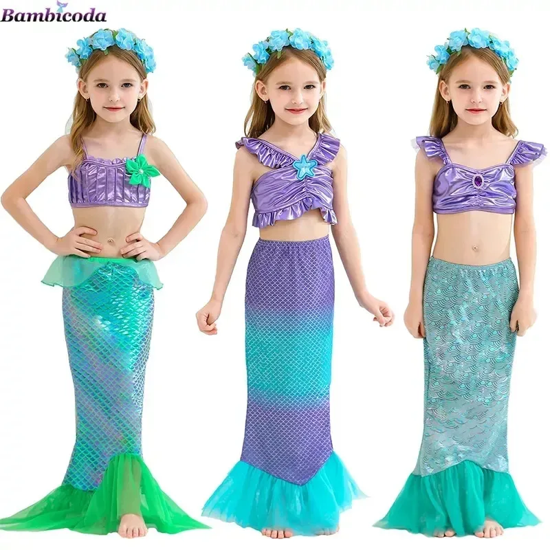 

Girls Little Mermaid Ariel Princess Dress Sequins Dress Ball Gown Performance Dress Children Fancy Costume Halloween Clothing
