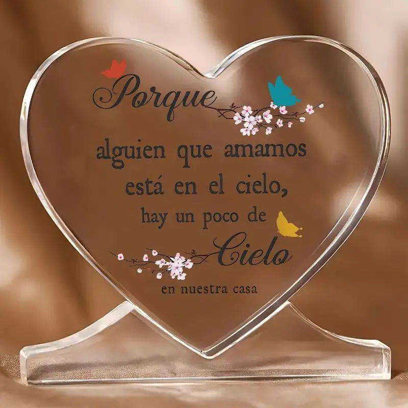 Geschenk, klares 2D-Acryl-Schreibtischdekorations-Logo, Religion für den Verlust der Mutter, Vater, Ehemann, Liebe, eine traurige Beerdigung, Liebeserinnerungen, Hochzeit