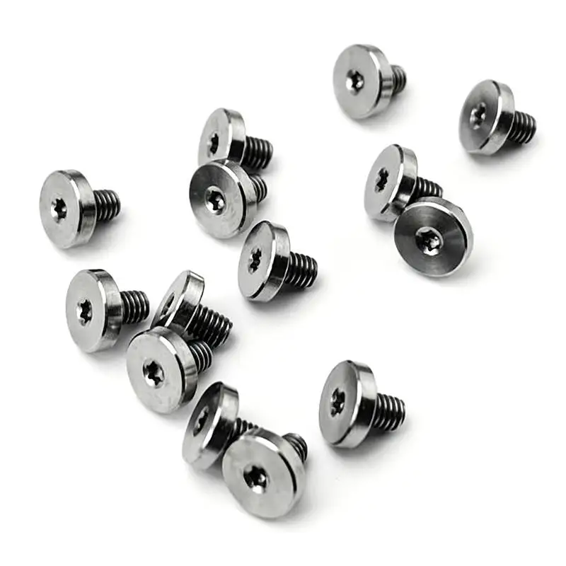 4Pcs Titanium Alloy Thread M3 Flat Head Screw For Knife Handle T8 Torx Flat Head Screws Nails DIY Spindle Titanium Alloy Screw