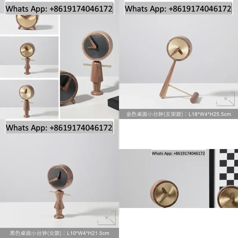1PCS Modern light luxury bracket, clock ornament, handmade seat clock, model room, desk, bedroom