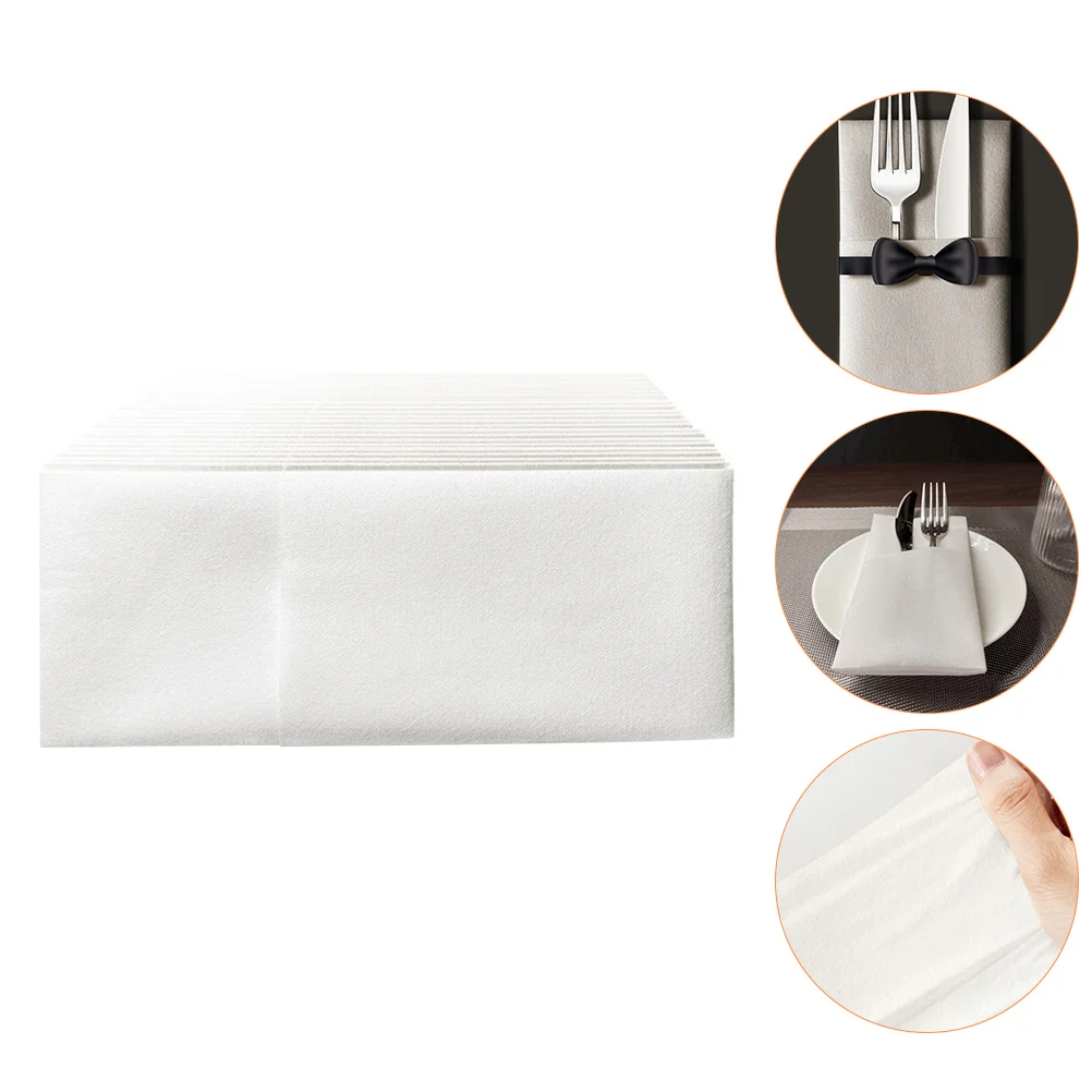 50 Pcs Knife and Fork Bag Napkin Dining Table Napkins Bridal Shower Virgin Wood Pulp Hand Paper Towels Dinner Bride Party