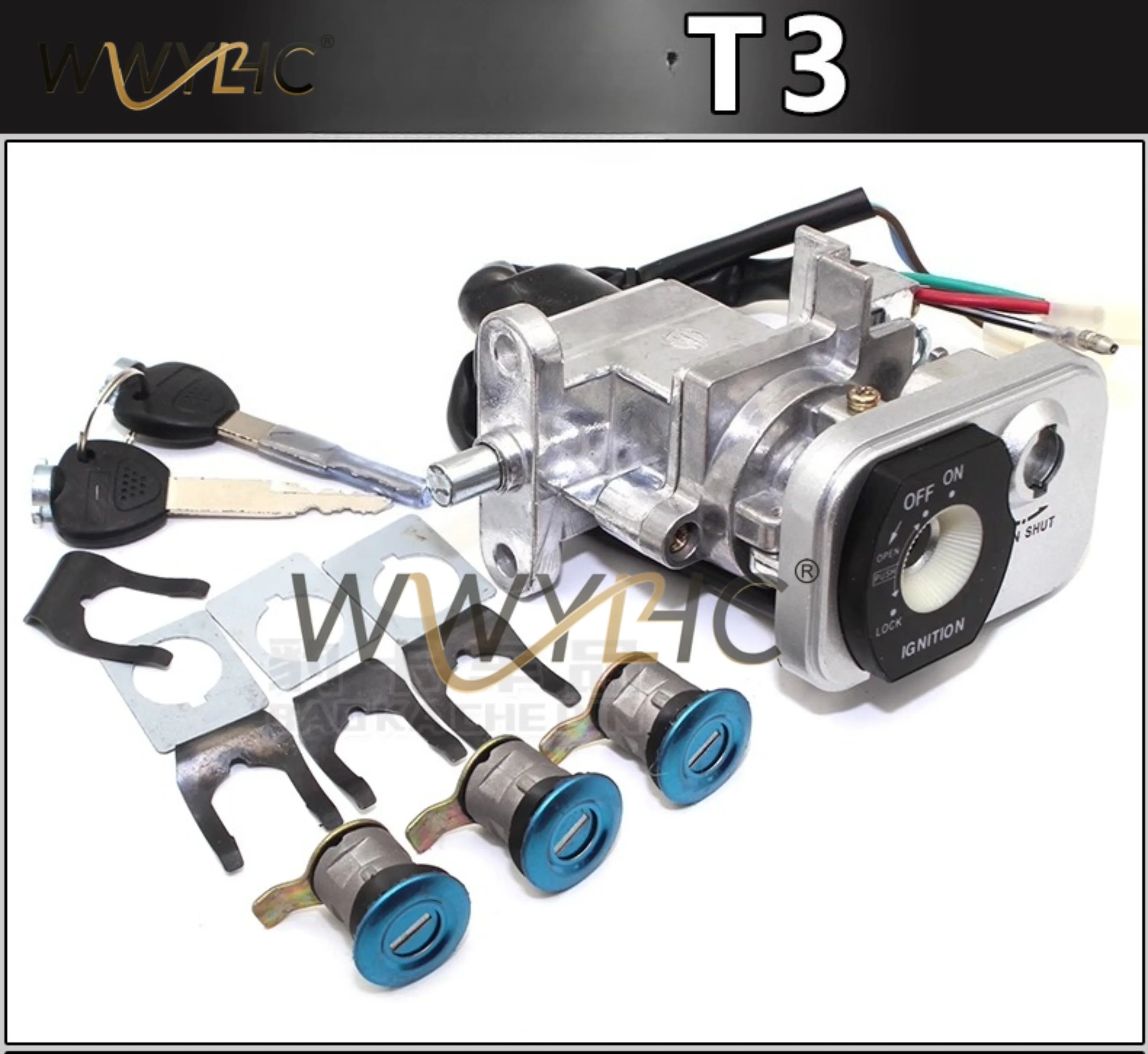 Motorcycle  Electrical Ignition Switch Fuel Gas Cover Start Key Lock Set For  125 T3 T5 T6 T8T9