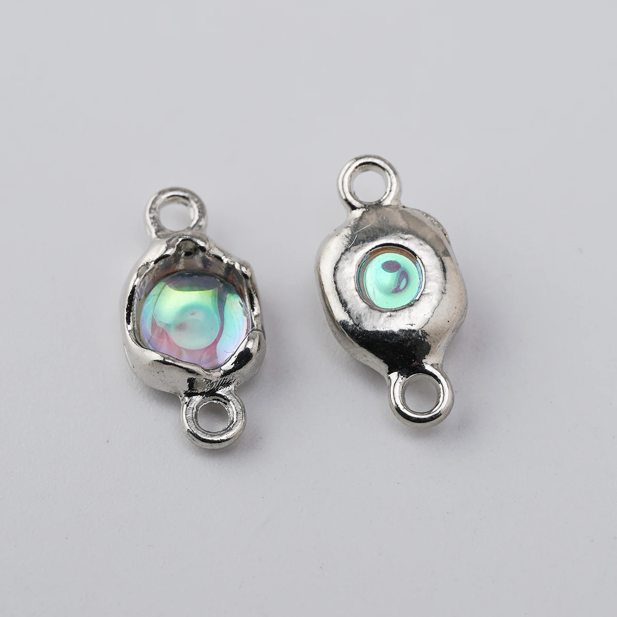 10/20/30pcs Geometry zinc alloy Charms double hanging starry Crystal pendant connector for Earrings Bracelet DIY Jewelry make