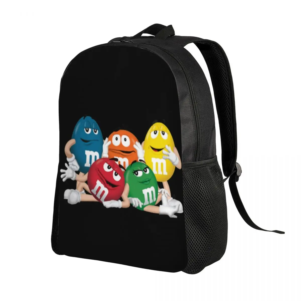 Double M-M Shaped Chocolates Backpack College School Students Bookbag Fits 15 Inch Laptop Colorful Team Candy Dessert Love Bags