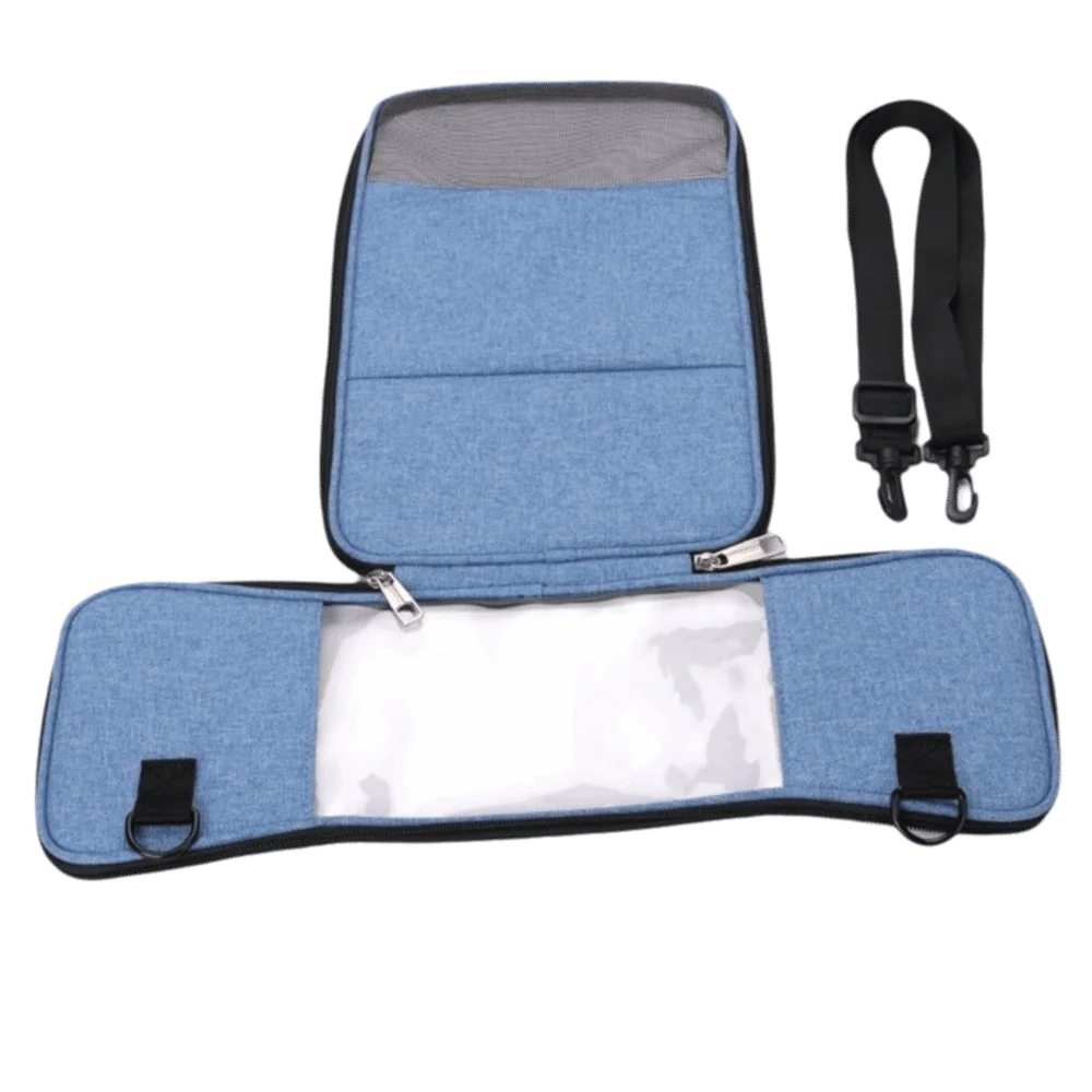 Breathable Mesh Pet Travel Bag Portable Large Capacity Pet Carrier Adjustable Straps Clear Window Hamster Carrying Bag Vet Visit view 3
