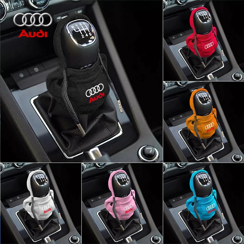 Hoodies Car Gear Shift Cover Gearshift Manual Handle AntiSlip Sweatshirt Auto Change Lever Decoration For Audi Sline A3 A4 b8 c7