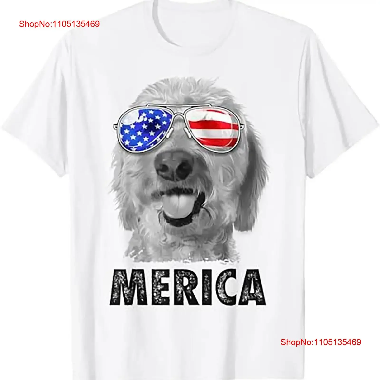 Goldendoodle Doodle 4th of July Merica Men USA American Flag T Shirt vintage Washed Unisex Breathable homme Stylish