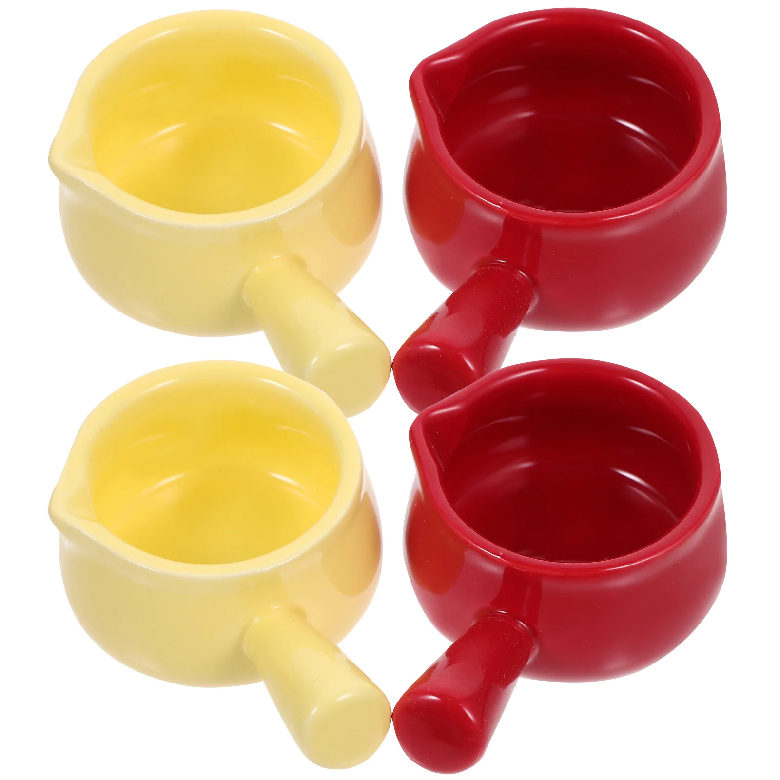

4Pcs Small Milk Cups Ceramic Handled Milk Jars Sturdy European Style Creamer Pitcher for Cafe Restaurant Home