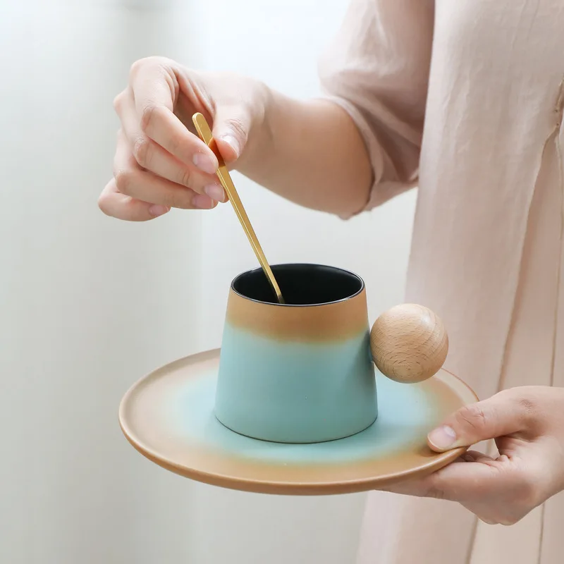 Ceramic Coffee Cup Set Creative Afternoon Tea High-Value Latte Home Use Mugs Small Exquisite Water Cups