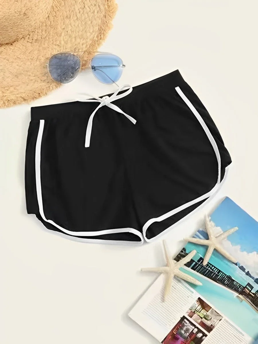 

2024 High Waist Shorts Women Trunks Swimsuit Swimwear Women Bathers Bathing Swimming Suit Female Beachwear Summer