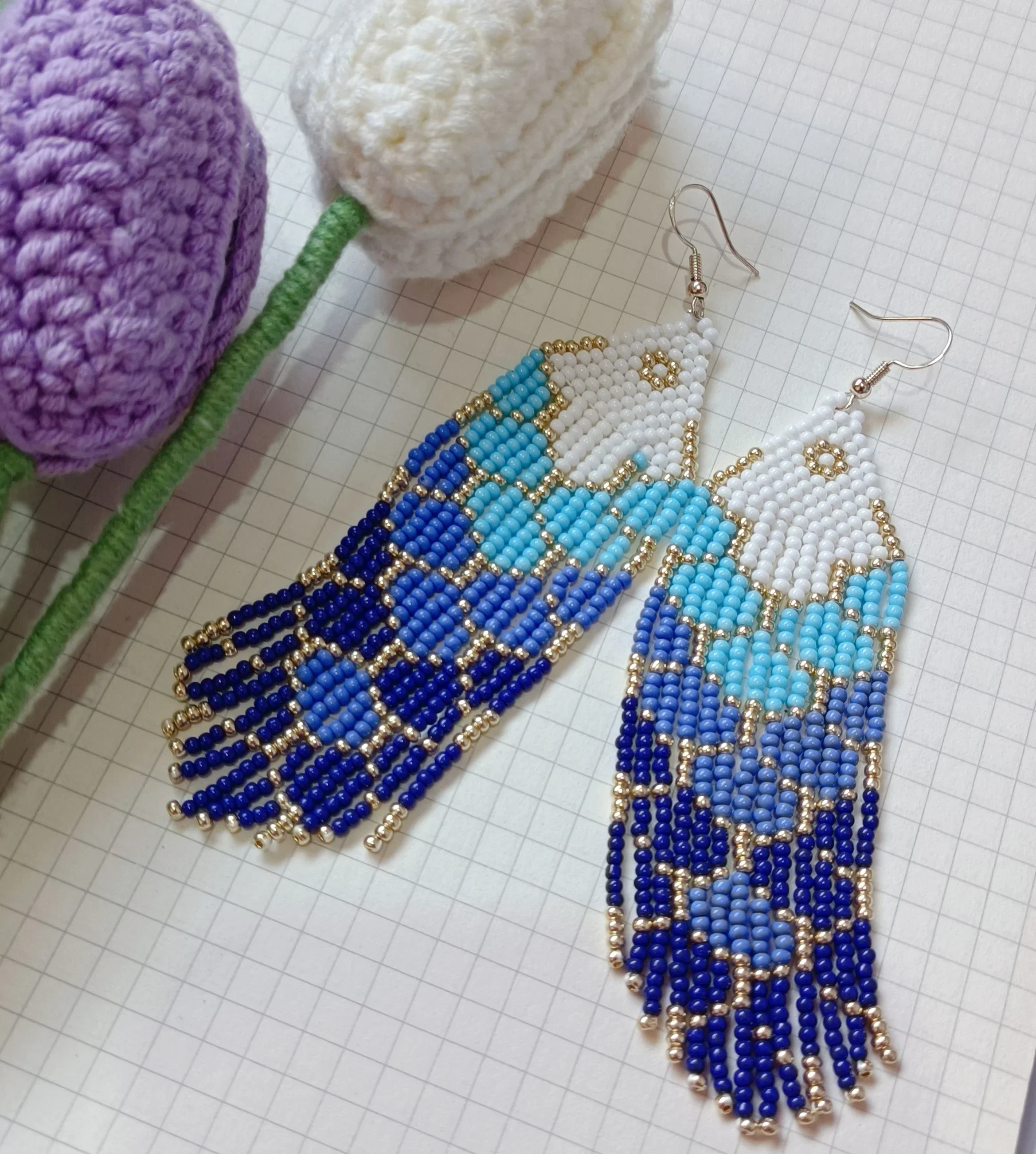 Rice bead earrings Tassel  Geometric  Vintage Trendy Minimalist  Bohemian Alloy Hand-woven Beaded earrings