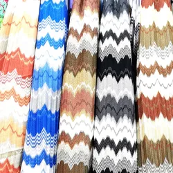 Knitting Lace Fabrics Zig Zag Wave Striped Lace Crochet Mesh Fabric Diy Fashion Cloth 155CM/1070