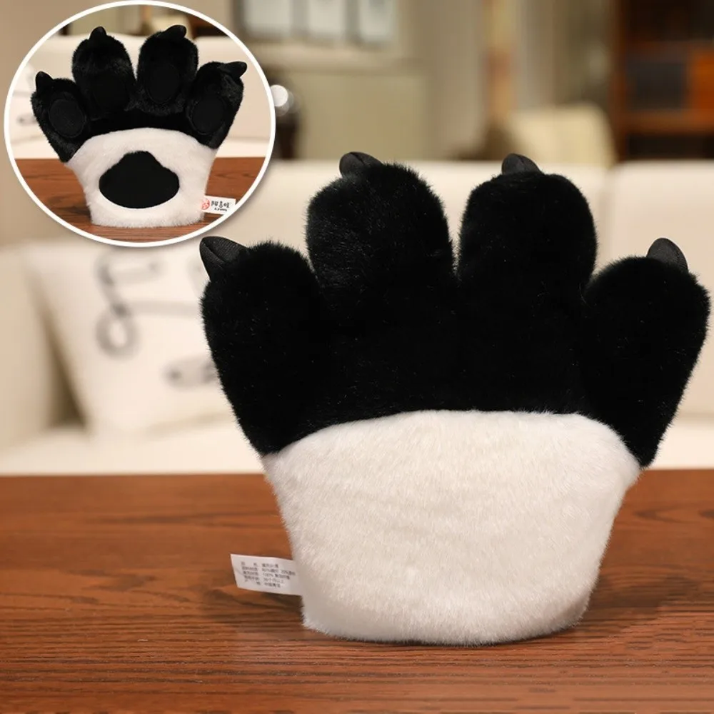 Rękawice imitujące łapy zwierząt, futrzana tekstura, wzór w paski, rękawice imitujące tigry, miękka wyściółka, rękawice imitujące łapy niedźwiedzia.