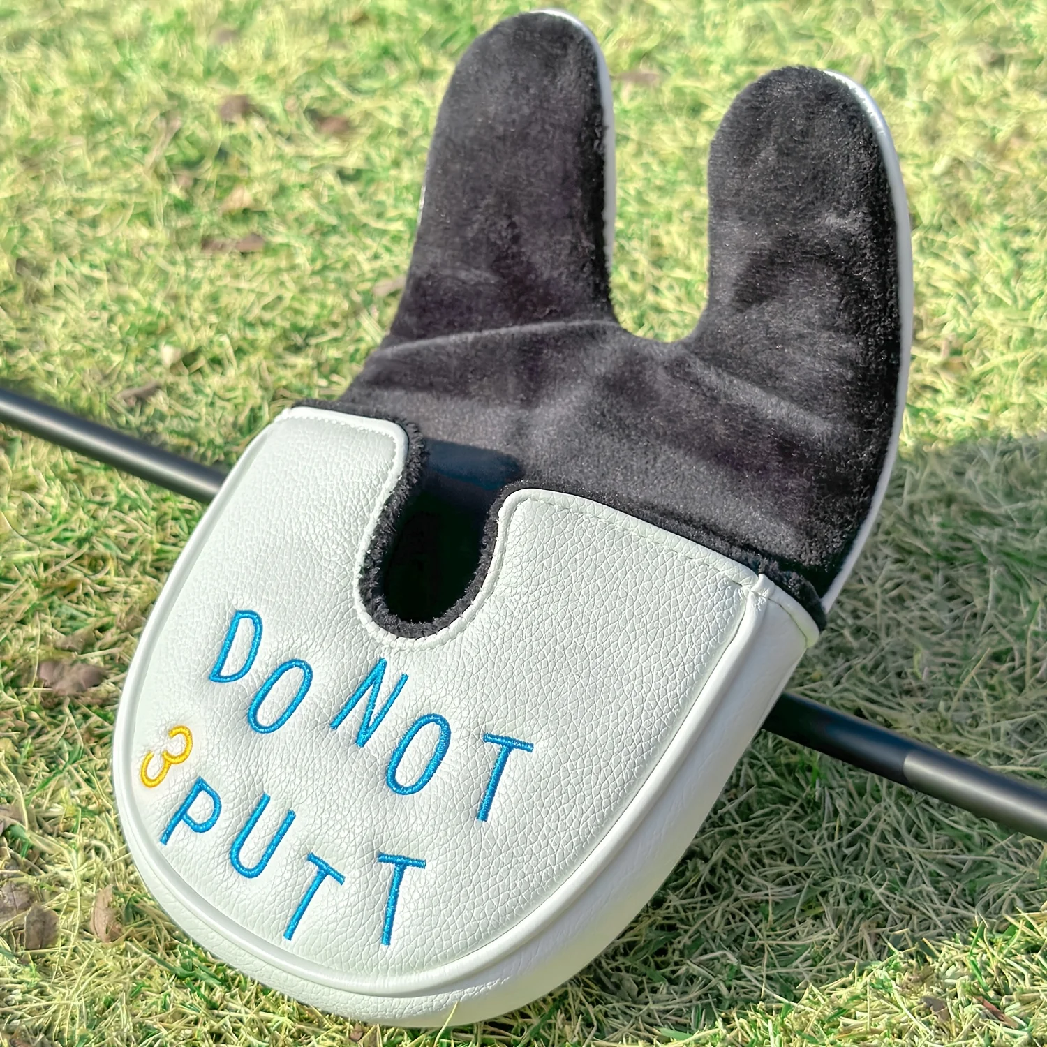DF3 Don't Put Design Style Design Style Club Head Cover, Semi-circle Putter Cover, PU with Advanced Embroidery for Most Brands view 5