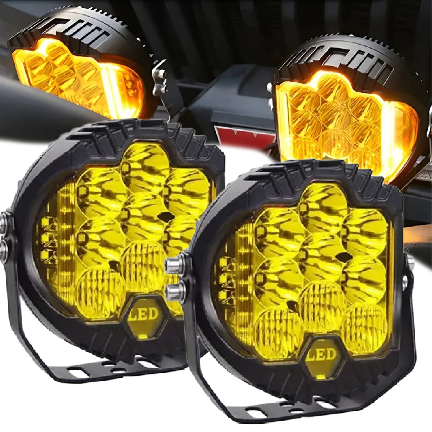 

3/5/7-дюймовый прожектор для транспортных средств, рабочий свет дальнего действия DRL 4x4, противотуманный светодиодный фонарь для бездорожья, грузовика, квадроцикла, внедорожника, лампа