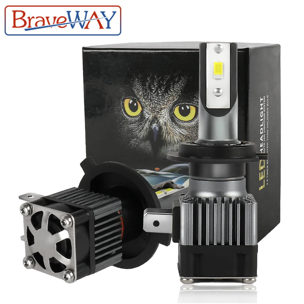 BraveWAY 16 NEW! Car Headlight Bulbs H1 H3 H4 H7 H11/H8/H16(JP) 9005/HB3 9006/HB4 Fog Lights LED 12V LED Lamp 80W 6500K 16000LM