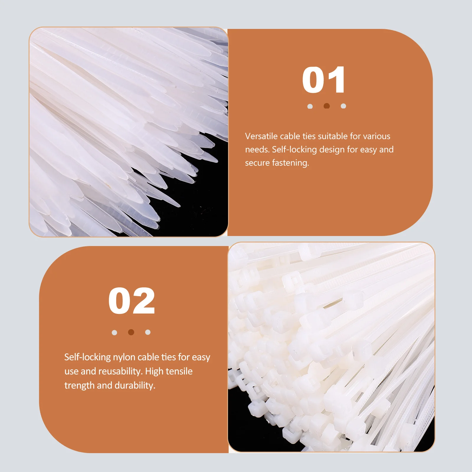 

1000Pcs Nylon Cable Ties Self-Locking Wire Organizer Zipties for Indoor Outdoor Wire Fixing Hanging Lights Fences Accessories