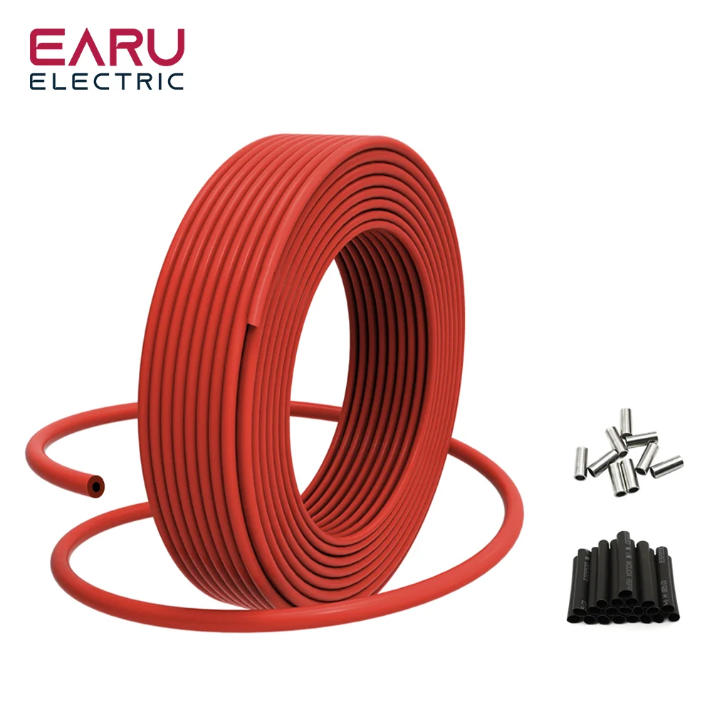 5-100 Meters Infrared Warm Floor Cable 12K 330hm/m Electric Carbon Heating Wire Coil 3.0mm Fiber Wire Floor Hotline Thickening