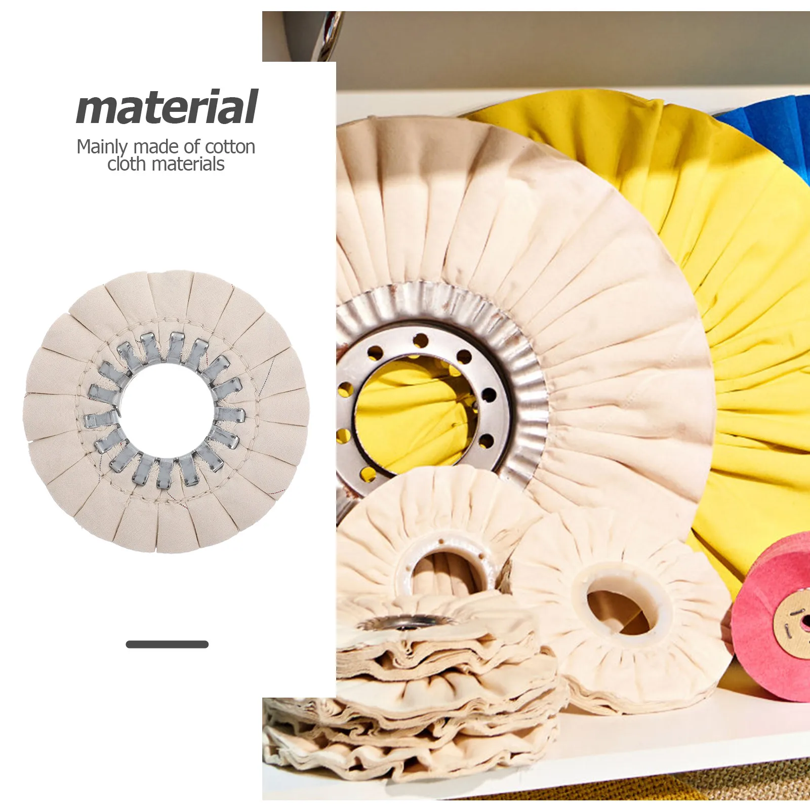 

S Type Iron Core Polishing Wheel 150x50x22 For Diy Woodworking Metal Polishing Kit Cotton Cloth Buffing Wheel Sanding Disc