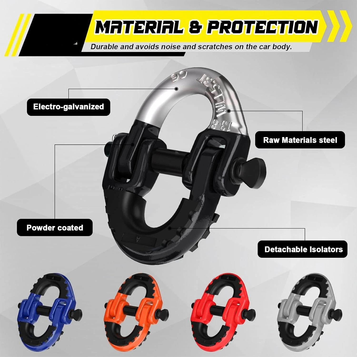 

Safety Chain Connector Link, 1/2IN Tow Hitch Coupling Link, 2 Pack G80 Alloy Steel Tow Chain Connector, Quick Install & Remove
