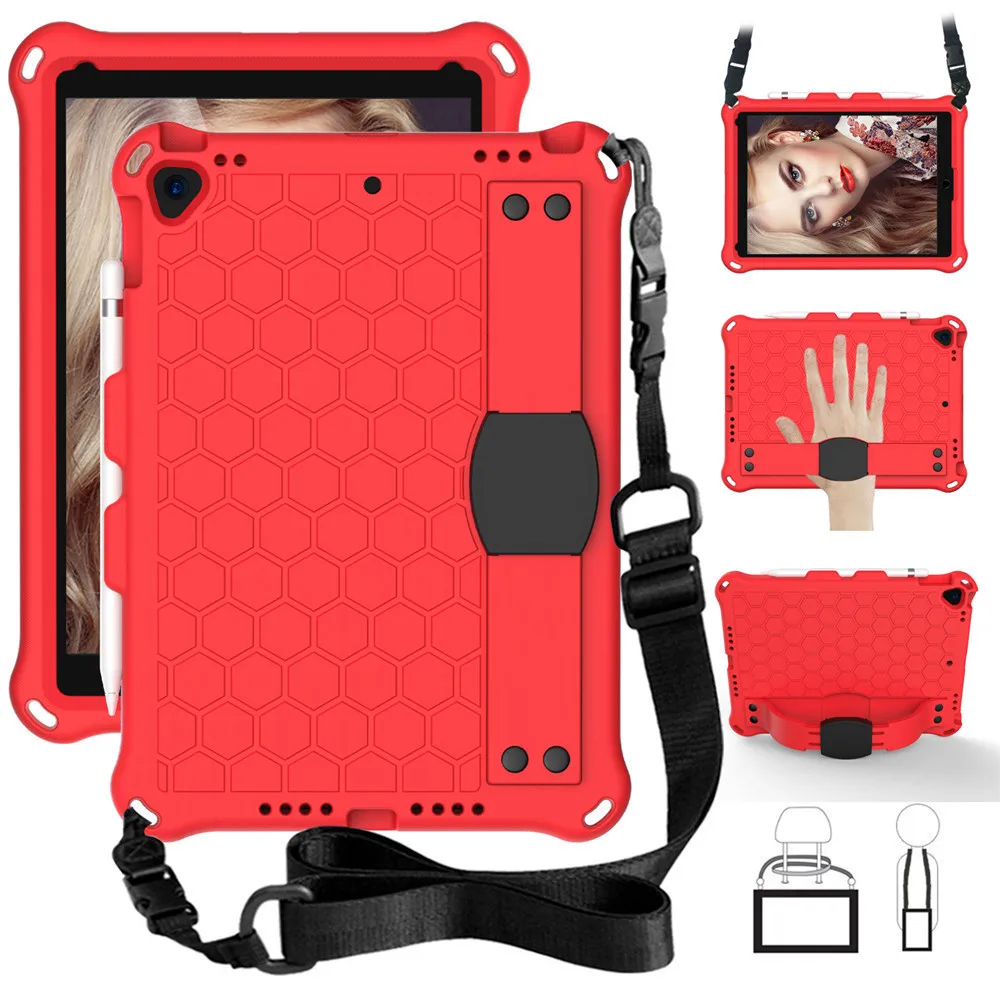 Anti-drop Cover for iPad mini 12345 Shockproof Kickstand Case for iPad 10.2 Air10.5 Pro10.5 with Shoulder Strap