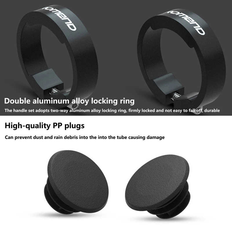 Bicycle Handlebar Grips TPR Rubber Comfy City Mountain Bike Scooter MTB Soft Cycling Handle Bar Cover End Non-slip Aluminum Lock