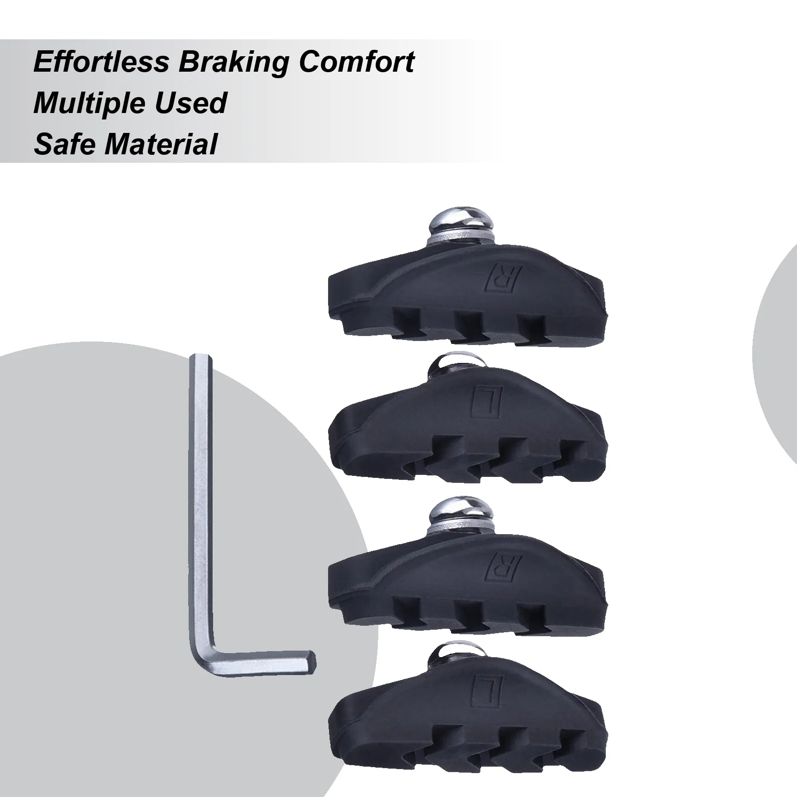 

Bike Disc Brake Pads Bike Brakes Pads V Braking Block Parts Components Stop Accessories With Wrench For Exercise Adults Kids
